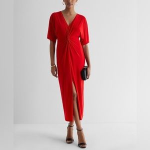 NWT V-Neck Twist Red Maxi Dress Size Small